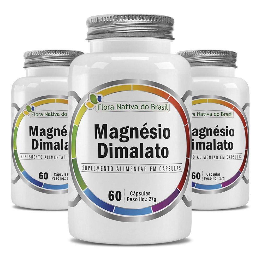 Kit Magnesio Dimalato 500mg 3 Potes 60 Capsulas Cada - Flora Nativa ...