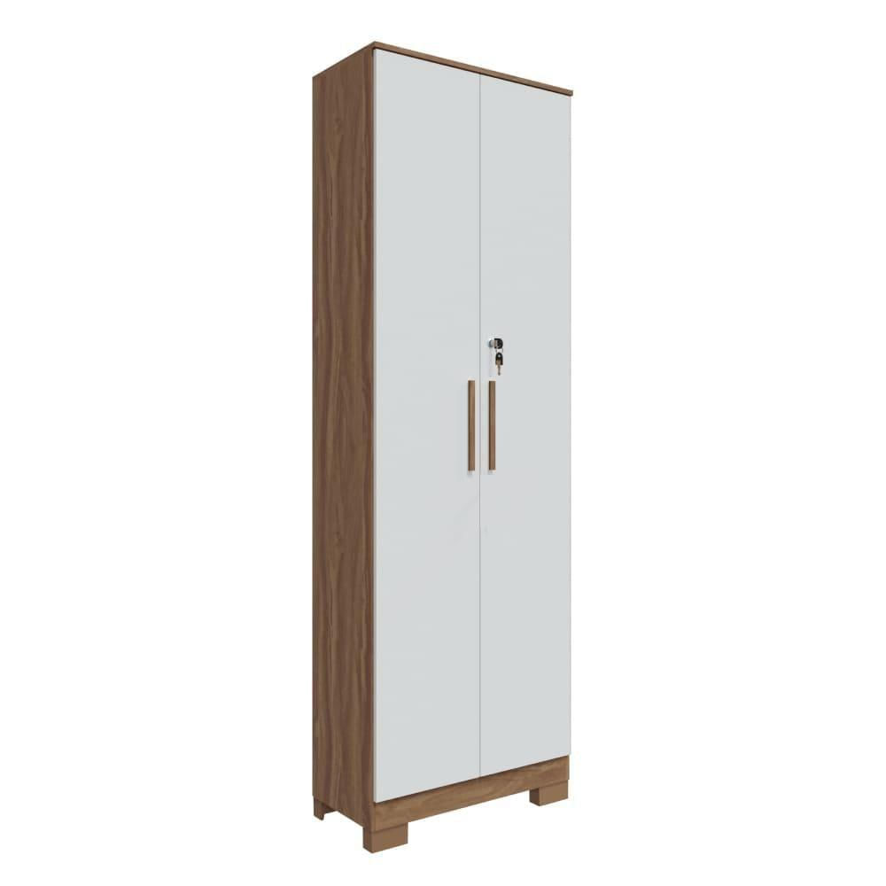 Armário Multiuso 100% Mdf 2 Portas Com Chave Bordo Rio Doce Sevilha/branco Sevilha/branco