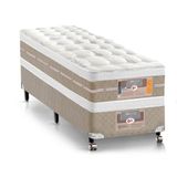 Cama Box + Colchão Castor Solteiro Silver Star Air Double Face Pocket 100x200x61cm