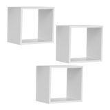 Kit 03 Nichos Organizador 33x30cm Branco AJL Móveis
