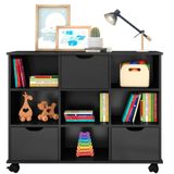 Nicho Multifuncional Com Rodízios Toys 3 Gavetas Preto