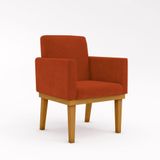Kit Sofá Namoradeira + Poltrona Reforçada Sala De Estar Terracota