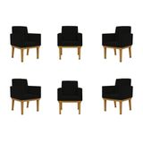 Kit 06 Poltronas Decorativa Reforçada Oferta - Balaqui Decor Preto
