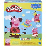 Play-Doh Peppa Pig Stylin Set com 9 latas compostas de modelagem não tóxicas e 11 acessórios, brinquedo peppa pig para crianças 3 e up