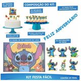 Kit Festa Fácil Stitch Aniversário 39 Pçs Decoração