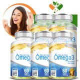 Kit Com 5 Ômega 3 1000mg 60 Cápsulas