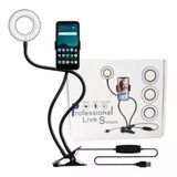 Suporte Celular Ring Light Usb Luminária Led Para Youtubers
