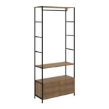 Estante Closet Com Cabideiro Steel Quadra 27812 Vermont Preto Fosco Artesano