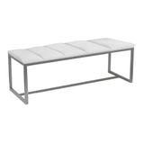 Recamier Industrial 100cm Solteiro Cama Ferro Cinza Suede Branco - Ahazzo Móveis
