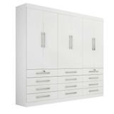 Guarda Roupa Casal 6 Portas 12 Gavetas 100% Mdf Mônaco D&#39;doro Cor:branco