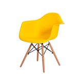 Cadeira Eiffel Eames Daw C/braço Amarela Base Madeira Sala C