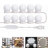 Kit 10 Lampadas- Luminária De Espelho Camarim 10 Lâmpadas De Led