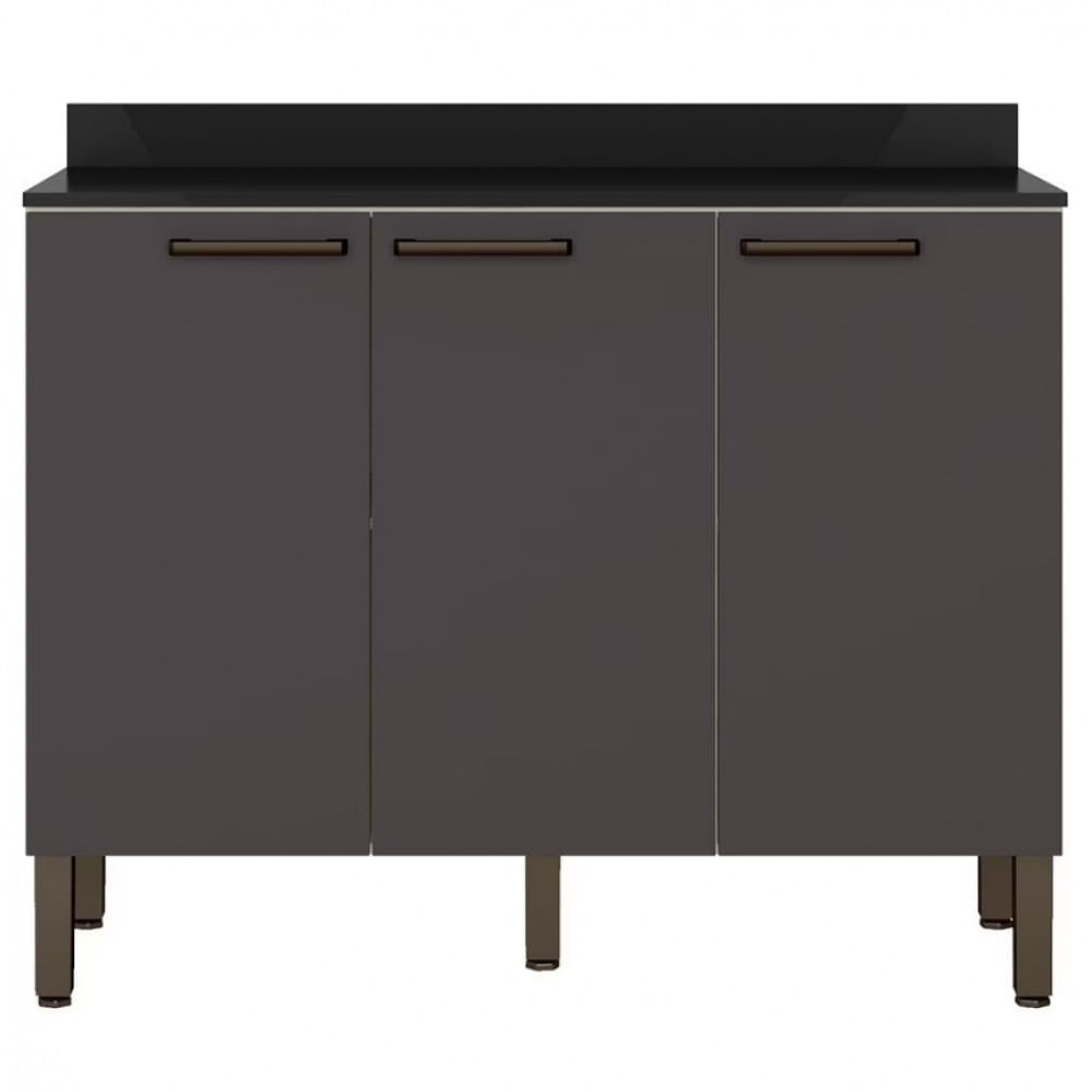 Balcão Triplo Veneza Com 3 Portas E 1 Prateleira 108,4cm De Largura Bartira