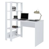 Mesa Escrivaninha Para Notebook Com 4 Prateleiras 120x134cm Match Artely Branco Branco