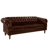 Namoradeira Chesterfield Duque Clássica 3 Lugares Via Encanto Courano Marrom