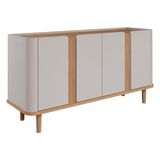 Buffet Sala De Jantar 100% Mdf 4 Portas Eva Cimol Off White/nature Off White/nature