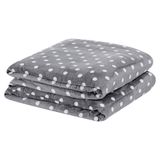 Cobertor Celine Solteiro Manta Flannel Mantinha Bolinhas - Cinza