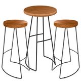 Mesa Bistro Bar E Kit 02 Banquetas Altas Aurum Peroba Preto Dhom Peroba Preto