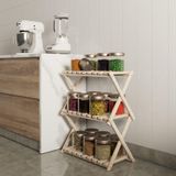 Organizadora C/3 Prateleiras Madeira Pinus Livros E Revistas