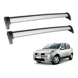 Rack Bagageiro De Teto Renault Sandero 2007 Á 2012 Prata Prata Especifico