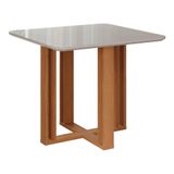 Mesa Quadrada Para Sala De Jantar 94x94 Tampo De Mdf Flora Cimol Nature/off White Nature/off White