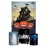 Kit Casado Halloween 4 Trio Capa Cilindro Retangular Tecido