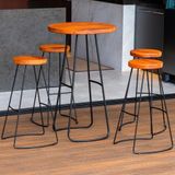 Mesa Bistro Bar E Kit 04 Banquetas Altas Aurum Peroba Preto Dhom Peroba Preto