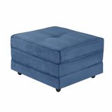 Puff Dobrável Slim - Vira Cama Cor Suede Azul
