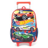 Mochila Escolar De Rodinhas Hot Wheels Vermelha Infantil