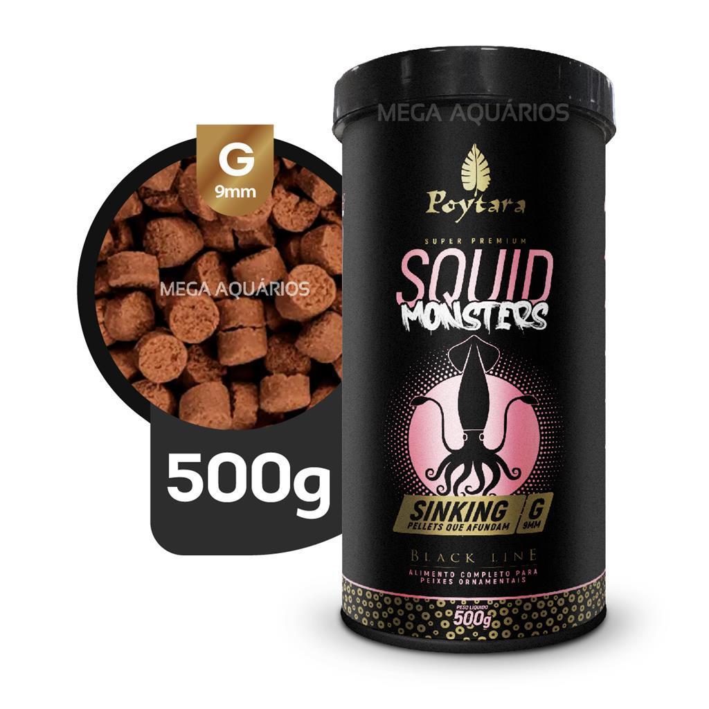 Ração Peixes De Fundo Poytara Squid Monsters Sinking G 500g