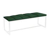 Recamier Industrial 140cm Casal Cama Ferro Branco Suede Verde - Ahazzo Móveis