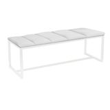 Recamier Industrial 100cm Solteiro Cama Ferro Branco Sintético Branco - Ahazzo Móveis