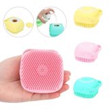 Esponja De Silicone Para Banho Massageador Dispenser Shampoo Rosa