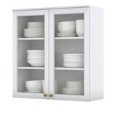 Armário Aéreo Henn Americana 2 Portas Com Vidro Branco