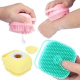 Esponja De Silicone Para Banho Massageador Dispenser Shampoo Azul