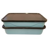 Marmita Fit Dupla 1,3l Azul Com Talher - Unitermi