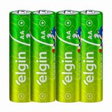 Pilha Alcalina Elgin Aa 1.5v Cartela Com 4 Unidades