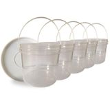 Balde Alça Plastica P Plantas Transparente 2.2l 5 Peças
