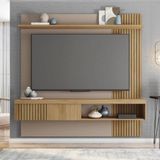 Painel para TV até 65 polegadas 1,80m Jade Caemmun Fendi/Buriti Ripado