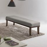 Puff para Quarto 100cm Veludo Imbuia Theo Sofani Cinza/Imbuia