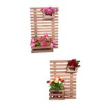 Jardim Vertical Madeira 60x40 2 Unid Com 4 Cachepot