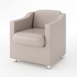 Poltrona Decorativa Para Consultorio Recepção Courino Bege