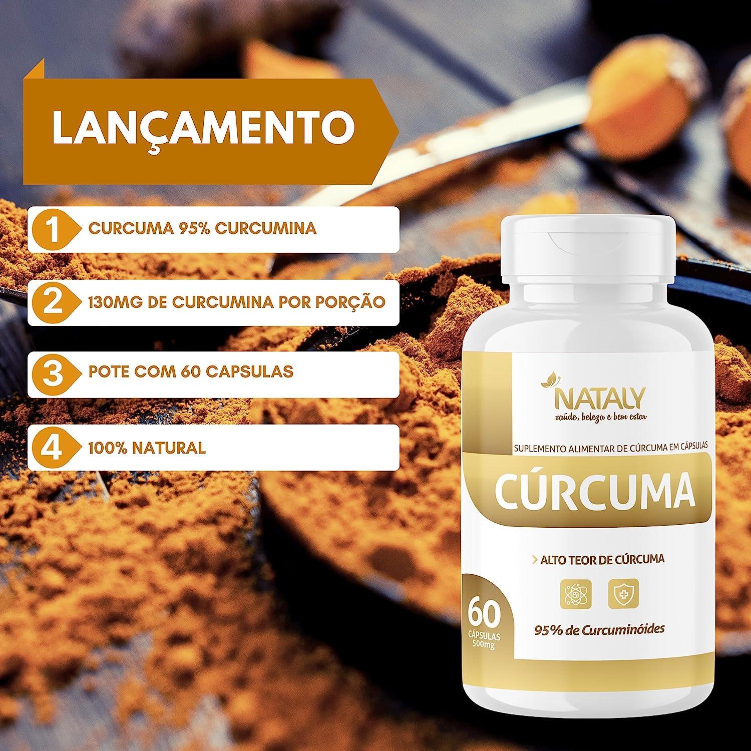 Curcuma 95% Curcumina 60 Capsulas De 500mg Nataly - Carrefour