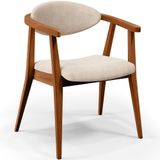 Poltrona Decorativa Para Sala De Estar Jantar Cecília L02 Suede Bege