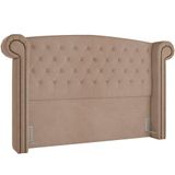 Cabeceira Cama Box Queen Com Tachas 160 Cm Sofia P05 Veludo Bege