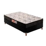 Cama Box Solteiro: Colchão Espuma D33 Paropas Pasquale + Base Crc Suede Black(88x188)