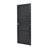 Porta De Aluminio 210x80cm Batente 4cm Ultra Ramassol Preto