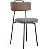 Cadeira Decorativa Estofada Para Sala De Jantar Barcelona L02 Couríssimo Marrom Pied Poule