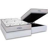 Cama Box Baú Casal: Colchão Espuma Ortobom High Foam + Base Crc Courano White(138x188)