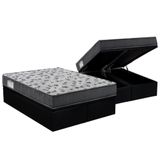 Cama Box Baú Queen: Colchão Espuma D33 Ortobom / Ep Iso 100 Ultra Firme + Base Black(158x198)